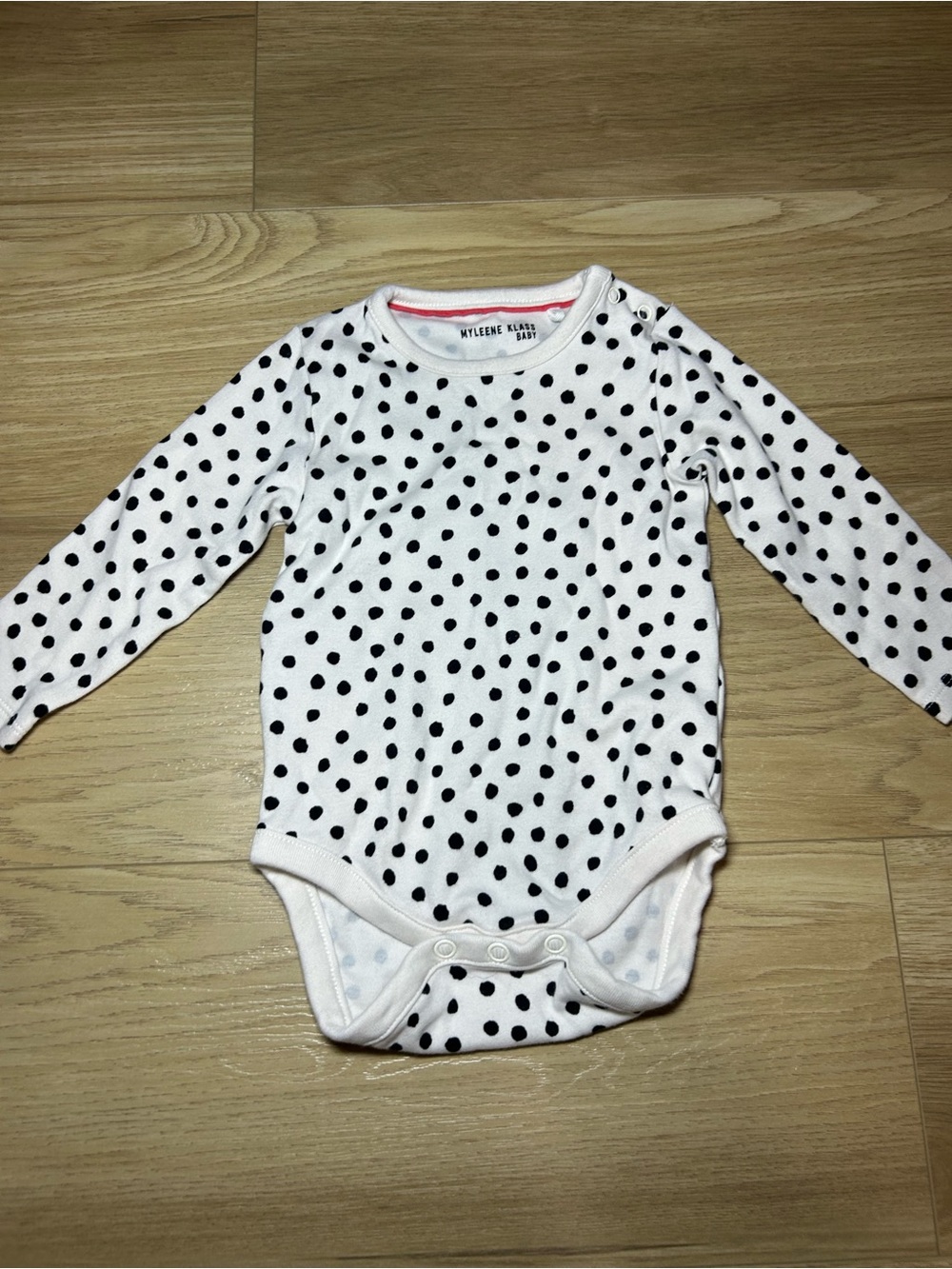 Myleene Klass Baby White Long-Sleeve Polka Dot Bodysuit
